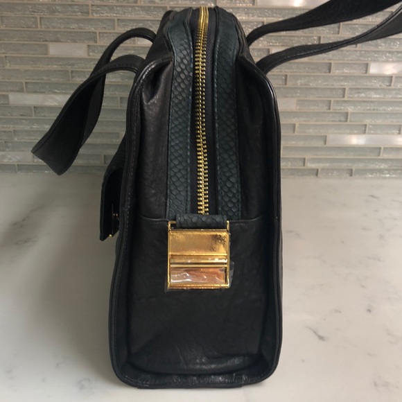 New Alexandra Satine 2 in one Handbag Blk Leather - Picture 2 of 8